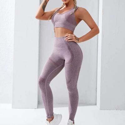 China Custom Women's Breathable Yoga Wear Bra Two Piece Active High Stretch Sports Set Yoga Wear Legging Sets for sale