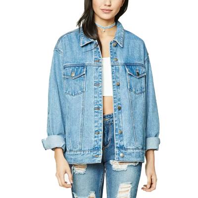 China Viable Women's Basic Button Down Denim Jean Coat Jackets 12OZ for sale