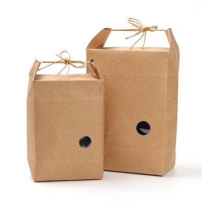 China Recycled Materials custom Original Color Vintage Kraft Paper Tea Bags Specialty Dried Food Packaging Bags for sale