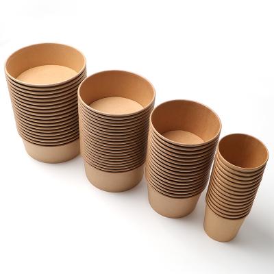 China Disposable paper salad bowl takeaway brown kraft paper rectangular bowl for serving food for sale