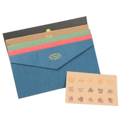 China Foil Hot Stamping Envelope Gold Logo Paper Envelopes For Wedding Festival Gifts for sale