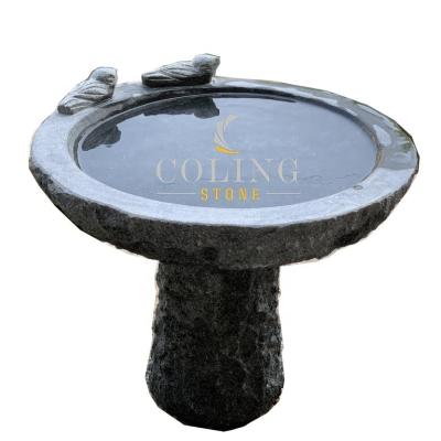 China ABZ303-1 Traditional Stone Washbasin Gray Granite Hand Carved Washbasin Garden Ornament Stone Washbasin for sale