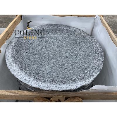 China AZ Traditional Hand Carved Granite Basin Garden Decoration Bird Gray Stone Conductor Polished Stone Washbasin for sale