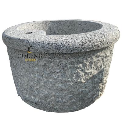 China The garden A-013-3 modern natural stone bowl waschbecken the Granite stoneware mug wasser brunnen Garten Im Freien Waschbecken for sale