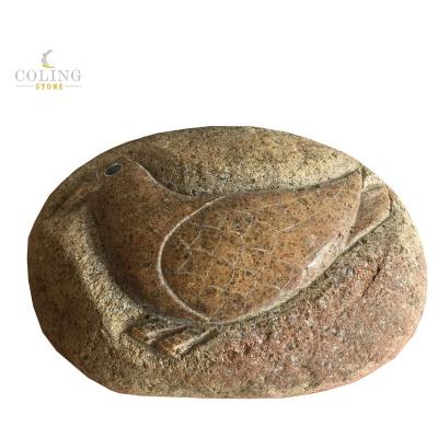 China Asian Hot Tour Cobblestone Hand Crafted Word Rock Stone Souvenirs Boulder Statues for Villa Garden Park Yard Outdoor Decoration for sale