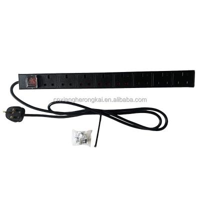 China Kundenspezifische Unterstützung Englisch Standard 19 Zoll Rack Mount Power Strip für Netzwerk Schrank zu verkaufen