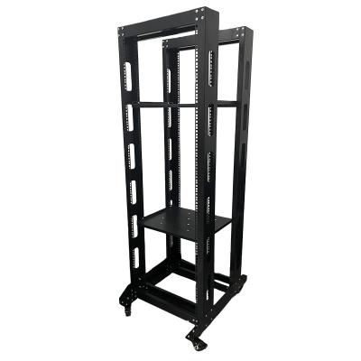 China 6U Heavy Duty 4 Post Open Frame Server Rack für Überwachungs- und Außennetzwerkorganisation zu verkaufen