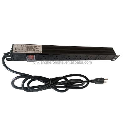 China Black 8 Ways 20A Double-Break Switch American Standard Power Socket PDU for Server Room for sale