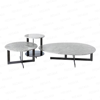 China Modern Carrara marble designer style coffee table living room coffee table Carrara marble top coffee table sets for sale