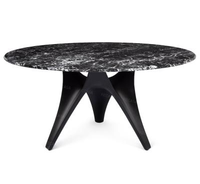 China Modern Nero Marquinia Dining Room Set Dining Room Furniture Black Marble Dining Tables for sale