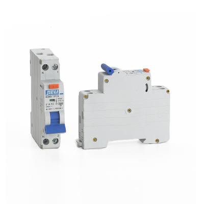 China JIELI Factory Hot Sale New Brittle Capacity RCBO Breaker 6 Type 63a 1p 18mm Real 6KA KA for sale