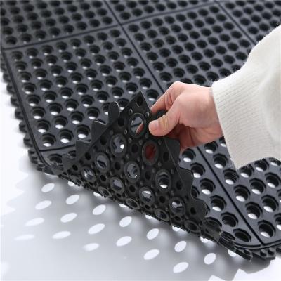 China Environmentally friendly 100% natural synthetic rubber kitchen splicing mat washable anti slip and anti fatigue mat for sale