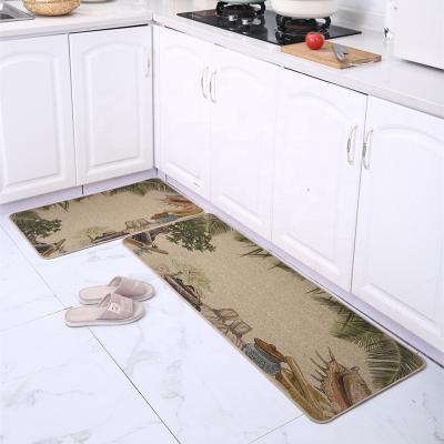 China Washable Kitchen Mats Set Durable And Non-slip Canvas Type Fabric With Nature Kitchen Floor Mats Rubber Covers for sale