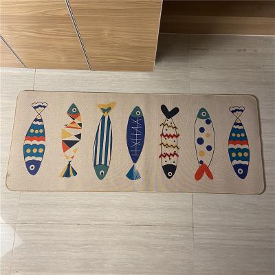 China Popular Cartoon Non-slip Mat For Household Kitchen Canvas Type Rubber Mat for sale