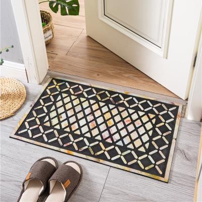 China Indoor Low-Profile Non-Slip Door Mat Washable Rubber Scraper Door Mat Heavy Duty Doormat Shoes for Entrance Garage Patio High Pavements for sale