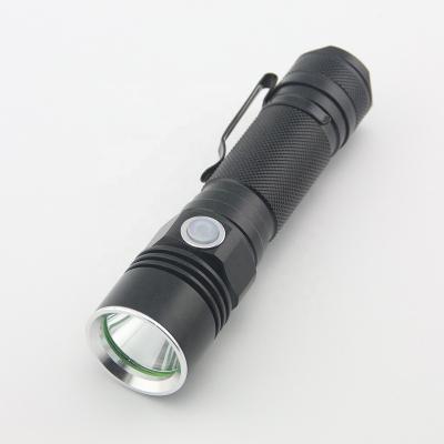 China Camping 200 LM USB Rechargeable Battery Aluminum Alloy 2 Colors 200m LED Torch Light for sale