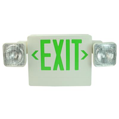 China Building Wholesale Emergency Lighting System 3W AC 120/277V Red / Green Letters Exit Sign With LED Emergency Light for sale