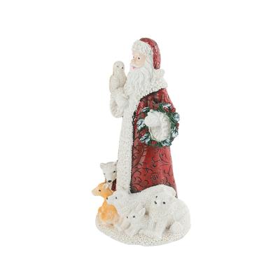 China Decorate Factory Price Amiable Father Christmas Figurine Resin Kindly Affable Mr Santa Claus Decoration Resin Craft for sale