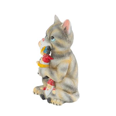 China Decorate Latest Product Adorkable Naughty Kitten Home Decoration Craft Vertical Type Ornament Resin Craft for sale