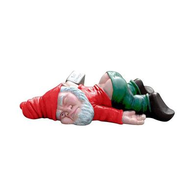 China Decorate Favorable Price Lying Park Lawn Drunk Dwarf Resin Craft Indoor Outdoor Decoration Midget Resin Craft for sale