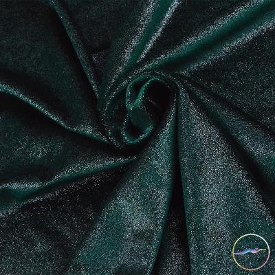 China Green Stretch Korea Velvet Polyester Spandex Bronzing Material Fabric Magic Color Costume Stage Cosplay Dance Dress for sale