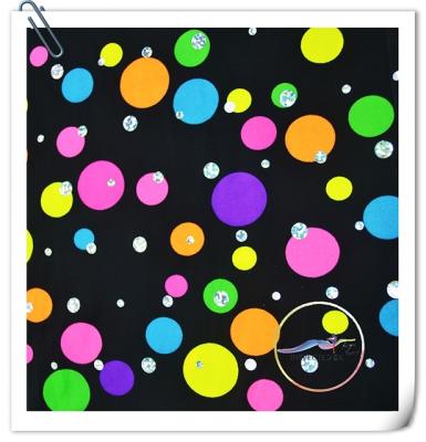 China Large Stretch Spandex Fabric Dots Printing Cloth Dance Clothing /Fashion Shirt Cloth Activity Dress for sale