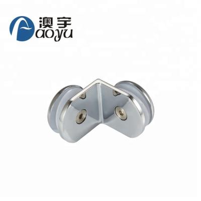 China Zinc Alloy Glass Door Wholesale / Brass Glass Shower Clamp Glass Clip For Showerroom for sale