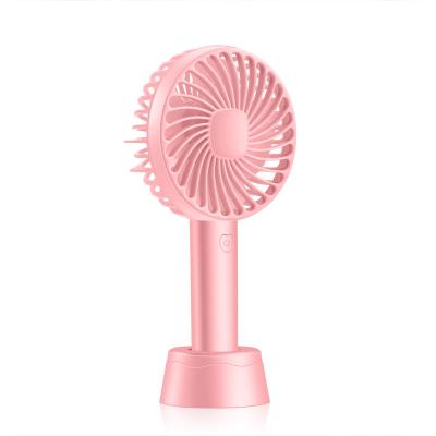 China Hot Wholesale Standing Portable Handheld Usb Mini Built-in Battery Factory Rechargeable Battery Fan for sale