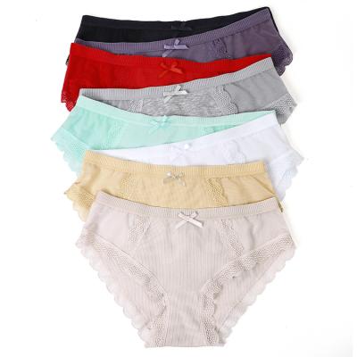 China Wholesale Size Breathable Colorful Lace Cotton Women's Panties Women's Lightweight Underwear for sale