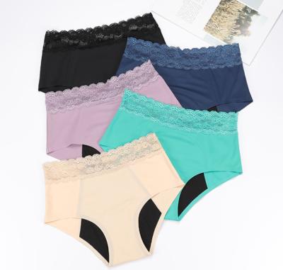 China 2021 New High Waist Lace Underwear Menstrual Period Breathable Physiological Panties More Colorful Period Panties for sale