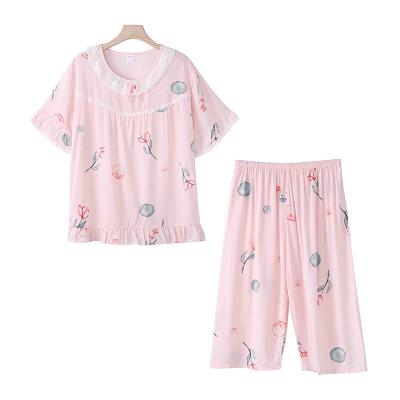 China Beautiful Breathable Cool Cheap Styles Women Pajamas Sets New Design Homefit Textile For Girls for sale