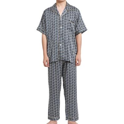 China 2021 wholesale cool silk QUICK DRY solid color pajamas sets for men for sale