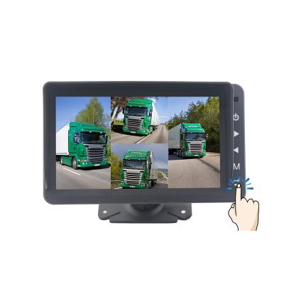 China Hot Selling DC24V HD AHD Remote Control Rearview Monitor System 7 Inch Quad Monitor and Rear View Camera with 4 PIN Connector for sale