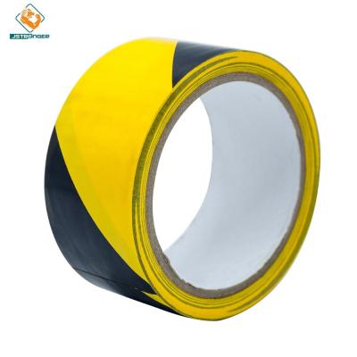 China Warning device tape/high quality black yellow plastic floor precaution/underground warning device warning tape001 for sale