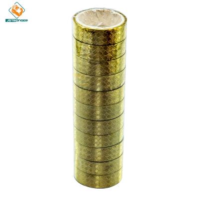 China Gold/Silver Waterproof Laser Tape BOPP Color Laser Waterproof Adhesive Tape Holographic Decorative Wrapping Tape for sale