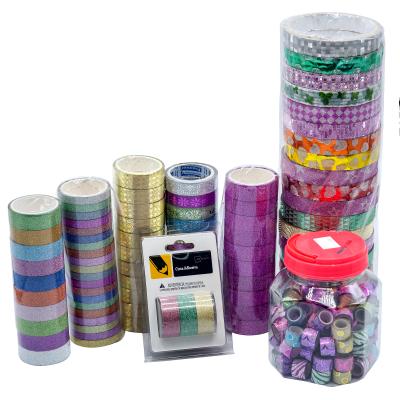 China ANTI-STATIC Glitter Tape DIY Decorative Foil Masking Gold For Decor Planners Gift Wrapping Bullet Journals Tape Sparkle Tape for sale