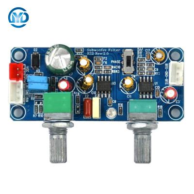 China New Original Bass Subwoofer Preamp Amplifier Board Low Pass Filter Power DC 9-32V Single Preamplifier with Bass Volume Adjustment for sale