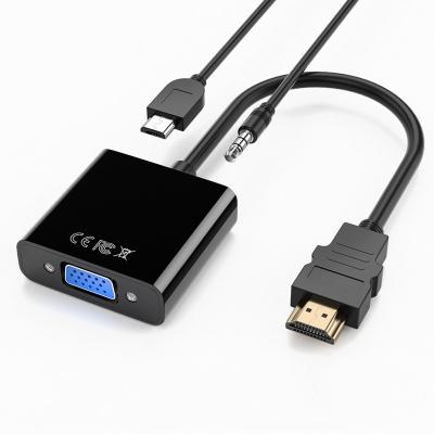 China TRRRS HDMI to VGA Adapter Cable with Chipset HDMI Hd 1080p Notebook to VGA Display Indicator 15cm for sale