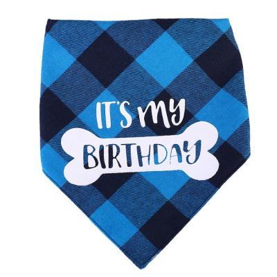 China Viable Wholesale Manufacturing Adjustable Custom Logo Happy Birthday Dog Bandana Triangle for sale