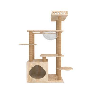 China M-XXL Sturdy Sustainable Luxury Cat Treehouse for Sleeping and Playing for sale