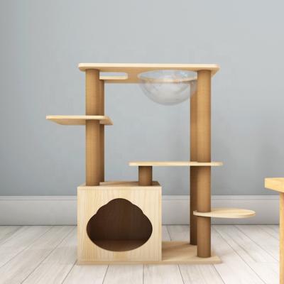 China Durable and customized wooden furniture cat treehouse. for sale