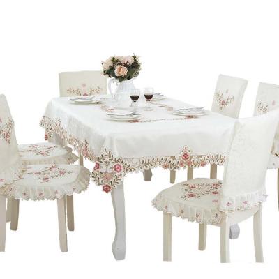 China Luxury European Style Luxury Covers European Embroidered Lace Table Cloth Wholesale Modern Table Cloth for sale