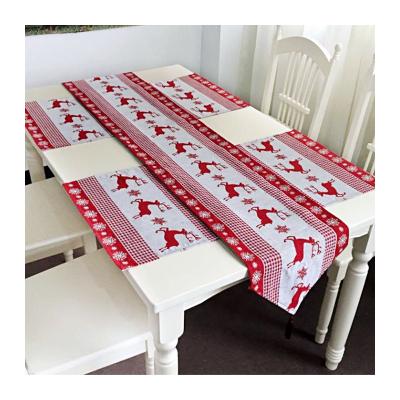 China Beautiful Decoration Snowman Christmas Tree Table Runners Cotton Jacquard for sale