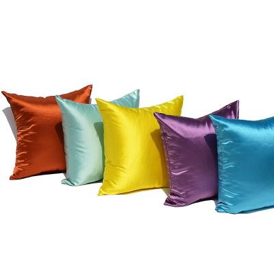 China Anti-Static Wholesales Custom Logo Cushion Covers Satin Silk Pillowcases Luxury Mulberry Silk Pillow Case for sale