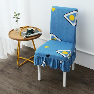 China Factory direct sales best welcome reusable fashion fitted folding stretch chair skirt fabric protector drape chair cover for home for sale