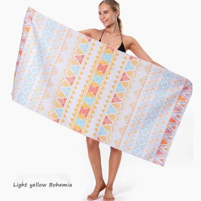 China Viable Customizable Striped Portable Hooded Mandala Poncho Fouta Bohemian Beach Towels for sale