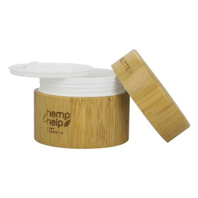 China Eco-Friendly Cream Jar Skin Care Face Packaging Bamboo Logo Engraving 50ml 100ml Shea Butter Jars for sale