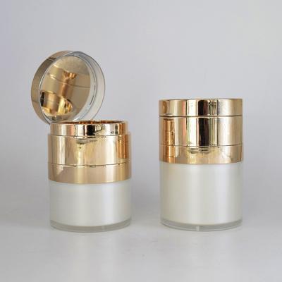 China Skin Care Cream Cosmetic Packaging Jar 15ml 30ml Airless Cream Jar With Mirror for sale