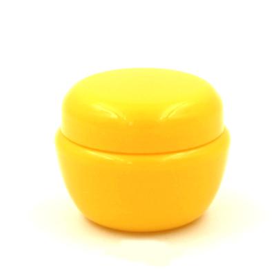 China Packaging 5g 10g 20g 30g 50g Skin Care Cream Mushroom Shape Cosmetic Oval Plastic Jar Ointment Container Yellow Color With Lid for sale