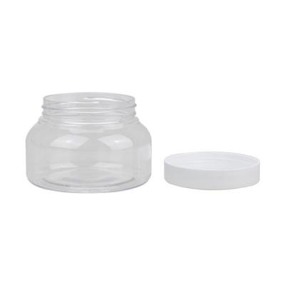 China Skin Care Cream Cosmetic Packaging Special Oval Shape 8oz Cosmetic Jars 4oz 250ml Clear PET Plastic Jars With Lids for sale